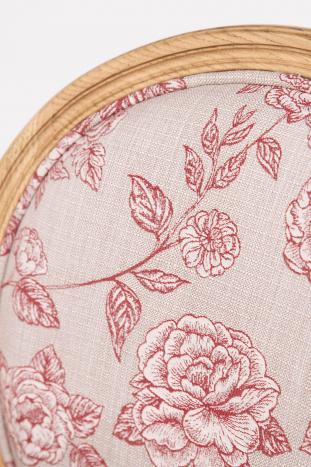 Fauteuil de style Louis XVI réalisée en Chêne  Assise et Dossier tissu d'ameublement
