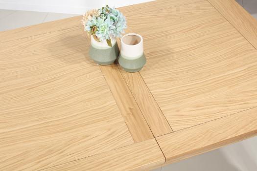 Table Rectangulaire Loïc réalisée en Chêne Massif 160*100 + 2 allonges portefeuilles incorporées sous le plateau