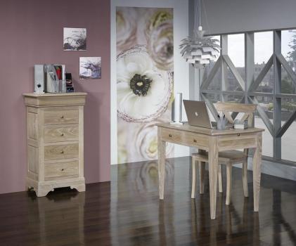 Table d'ecriture Lucas en Chêne de style Louis Philippe Finition Chêne Brossé 