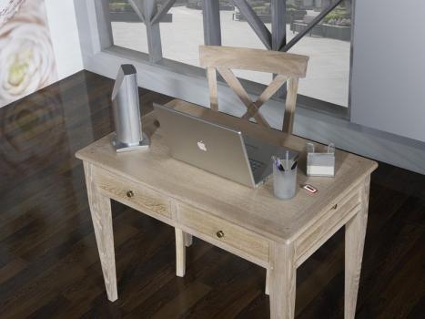 Table d'ecriture Lucas en Chêne de style Louis Philippe Finition Chêne Brossé 