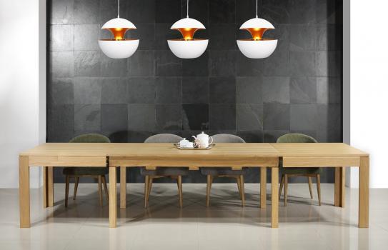 Table de repas rectangulaire Jean réalisée en chêne Ligne Contemporaine 180x105 avec ses 3 allonges de 60 cm  Longueur totale 360x105  SEULEMENT 1 DISPONIBLE