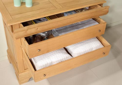 Commode 4 tiroirs Nicolas réalisé en Chêne Massif de style Louis Philippe