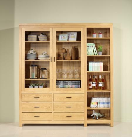 Bibliothèque Noah  Chêne massif & design raffiné 