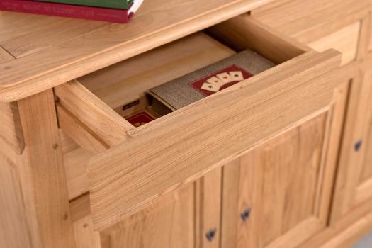 Buffet Hugo 3 portes 6 tiroirs, réalisé en Chêne Massif de style Louis Philippe Finition chêne Brossé Naturel SEULEMENT 1 DISPONIBLE