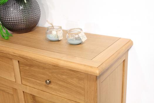 Petit buffet 2 portes 2 tiroirs réalisé en Chêne massif de style campagne Largeur 100 cm