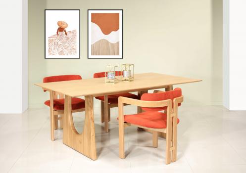 Table rectangulaire 180x100 Noah réalisée en chêne, Modernité et charme du chêne naturel