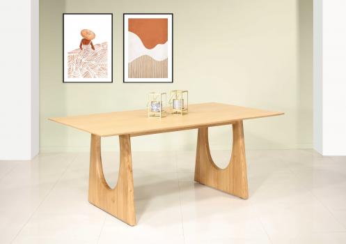 Table rectangulaire 180x100 Noah réalisée en chêne, Modernité et charme du chêne naturel