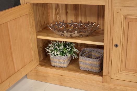 Buffet 2 portes 2 tiroirs Isaac, réalisé en Chêne massif de style Directoire