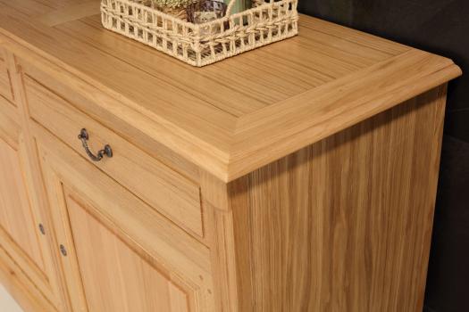 Buffet 2 portes 2 tiroirs Isaac, réalisé en Chêne massif de style Directoire