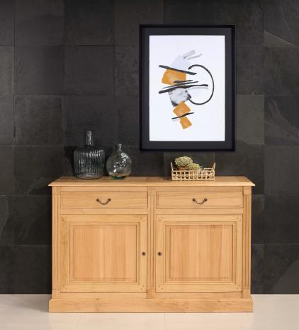Buffet 2 portes 2 tiroirs Isaac, réalisé en Chêne massif de style Directoire