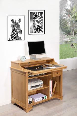 Petit bureau Informatique Adam réalisé en Chêne de style Louis Philippe