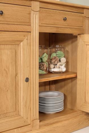 Buffet 2 portes 2 tiroirs Isaac, réalisé en Chêne massif de style Directoire 110 de large