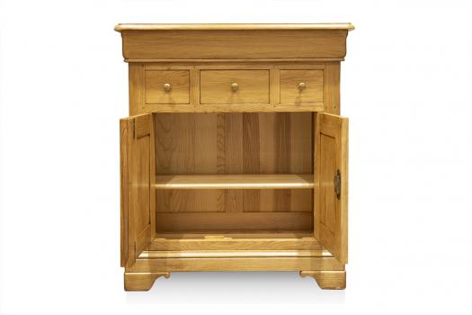 Petit Buffet 2 portes 4 tiroirs Thimoty en chêne massif de style Louis Philippe 