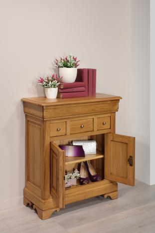 Petit Buffet 2 portes 4 tiroirs Thimoty réalisé en chêne massif de style Louis Philippe