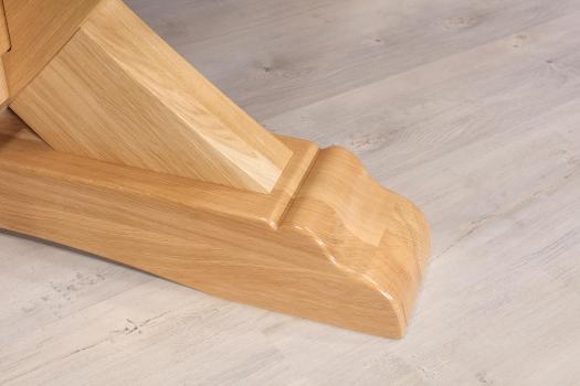 Table Monastère Olivier 220x110 réalisée en Chêne Massif 2 allonges portefeuille de 45 cm Finition Chêne Naturel