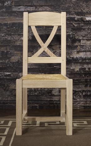 Chaise Olivier réalisée en Chêne massif de style Campagnard Finition Chêne Brossé 