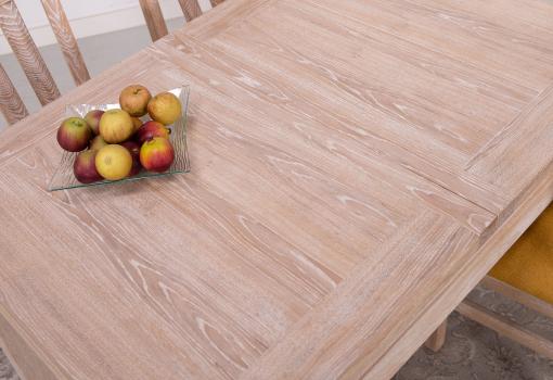 Table de repas rectangulaire 140x100 réalisée en Chêne Ligne Contemporaine 2 allonge à l'italienne de 40 cm
