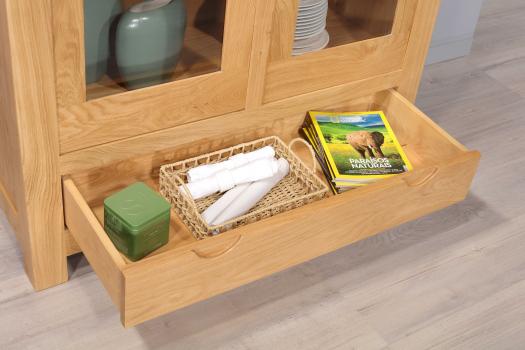 Bibliothèque Adriana composée de 2 portes et 1 tiroir, réalisée en Chêne de ligne Contemporaine