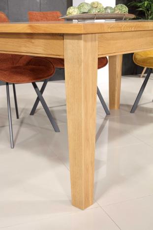 Table de Ferme Rectangulaire 4 pieds fuseaux réalisée en Chêne 166x100 + 1 allonge portefeuille de 50 cm SEULEMENT 1 DISPONIBLE