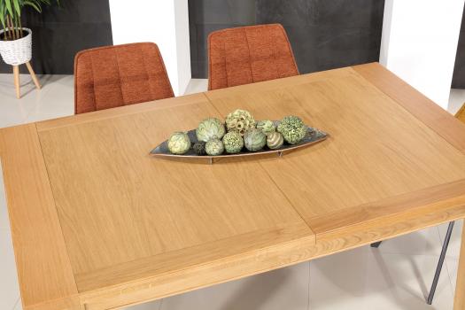 Table de Ferme Rectangulaire 4 pieds fuseaux réalisée en Chêne 166x100 + 1 allonge portefeuille de 50 cm SEULEMENT 1 DISPONIBLE