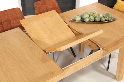 Table de Ferme Rectangulaire 4 pieds fuseaux réalisée en Chêne 166x100 + 1 allonge portefeuille de 50 cm SEULEMENT 1 DISPONIBLE