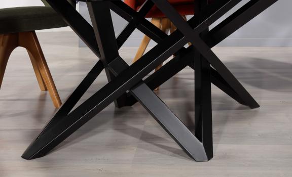 Table de repas Louise réalisée en métal et céramique de ligne contemporaine 200x120 + 2 allonges incorporées de 40 cm, Table unique