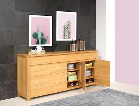 Buffet 4 portes Jean-Lin réalisé en Chêne de Ligne contemporaine Opportunité SEULEMENT 1 DISPONIBLE