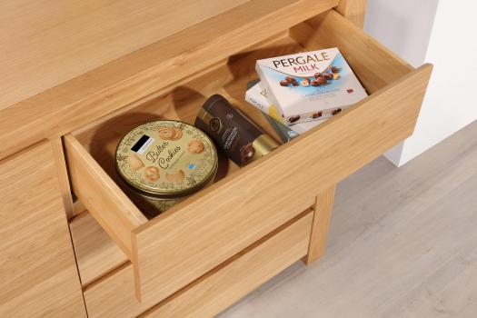 Commode 1 porte 4 tiroirs Jean-Lin réalisée en Chêne de Ligne contemporaine 
