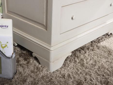 Bonnetière 1 porte 1 tiroir Lucas réalisée en chêne massif de style Louis Philippe Finition Chêne Brossé Gris Perle