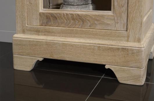 Vitrine 1 porte Angelo réalisée en Chêne Massif de style Louis Philippe Finition chêne Brossé