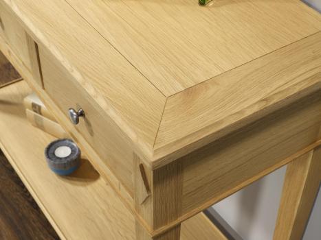 Console Mathieu réalisée en Chêne de style Directoire Finition Chêne Brossé Naturel