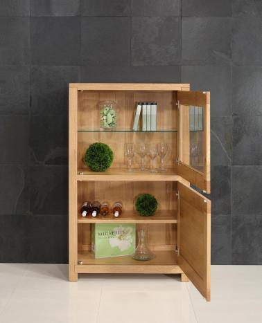 Vitrine 2 portes Loann réalisée en Chêne  de style Contemporain 