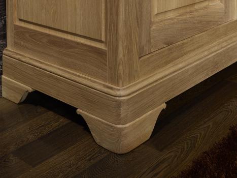 Buffet 3 portes Ludovic réalisé en Chêne Massif de style Louis Philippe Finition Chêne Brossé Naturel 