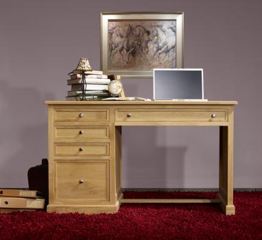 Bureau 5 tiroirs Victor réalisé en Chêne de style Louis Philippe Finition Chêne Brossé Naturel
