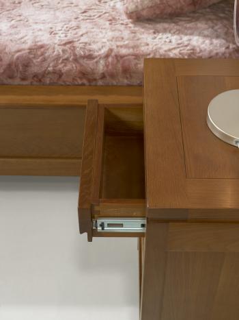 Table de nuit 1 tiroir 1 niche Collection Nature réalisée en Chêne Massif  de style Contemporain