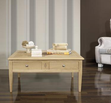 Table basse carrée Justin réalisée em Chêne de style Directoire avec Marquetterie