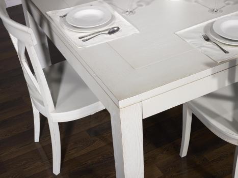 Table de salle à manger 150*150 CONTEMPORAINE réalisée en Chêne Finition Chêne Brossé Gris Perle