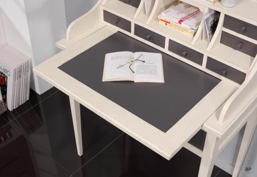 Bonheur du Jour Louis réalisé en Chêne de style Directoire Finition Chêne Brossé Lin et Anthracite 