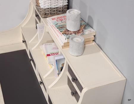 Bonheur du Jour Louis réalisé en Chêne de style Directoire Finition Chêne Brossé Lin et Anthracite 