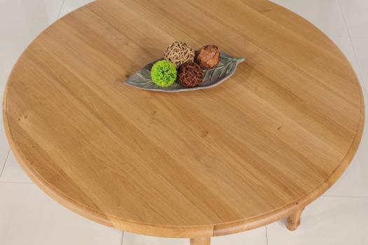 Table ronde à volets Diamètre 120 réalisée en chêne massif de style Louis Philippe 7 allonges de 40 cm