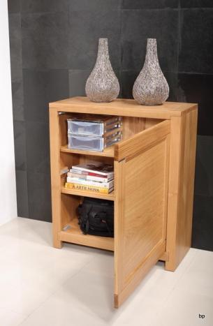Meuble de rangement 1 porte Loann réalisé en Chêne de ligne contemporaine SEULEMENT 1 DISPONIBLE