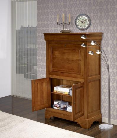 Secrétaire Jade réalisé en Chêne Massif de style Louis Philippe Finition Chêne Moyen 