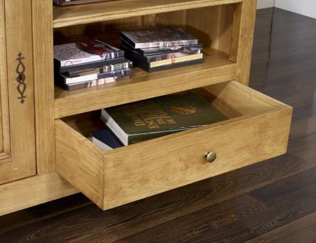 Meuble TV 16/9ème réalisé en Chêne Massif de style Louis Philippe campagnard LONGUEUR 120 cm