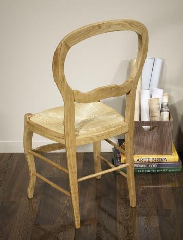 Chaise Bruno réalisée en Chêne massif de style Louis Philippe assise paille de seigle