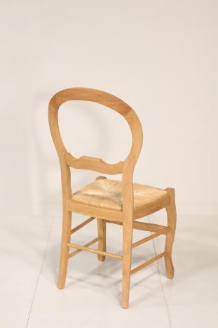 Chaise Bruno réalisée en Chêne massif de style Louis Philippe assise paille de seigle