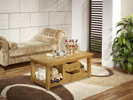 Table basse Thomas réalisée en Chêne Massif de style Campagnard