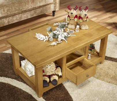 Table basse Thomas réalisée en Chêne Massif de style Campagnard