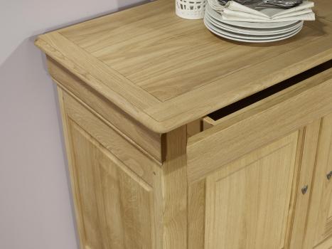 Buffet 4 portes Gael réalisé en Chêne Massif de style Louis Philippe Finition Chêne Brossé 