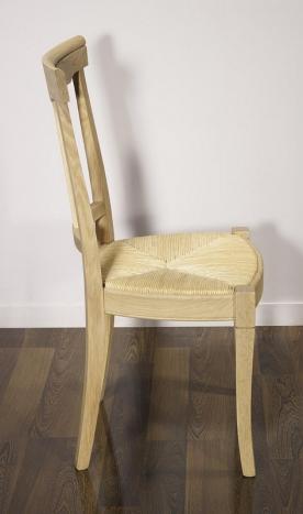 Chaise Arthur réalisée en Chêne Massif de style Louis Philippe ASSISE PAILLE