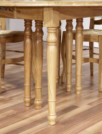 Table ronde à volets Diamètre 110 réalisée en chêne massif de style Louis Philippe 7 allonges de 40 cm 